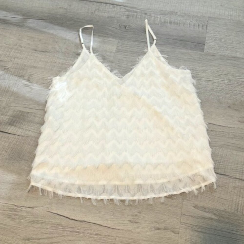 Super Cute White Frilly Tank Top (lined)